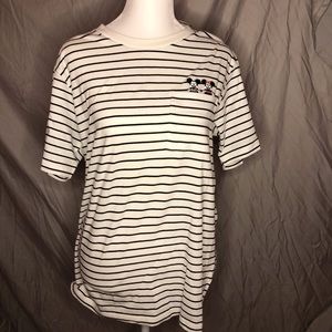 Uniqlo striped Mickey and Minnie t shirt